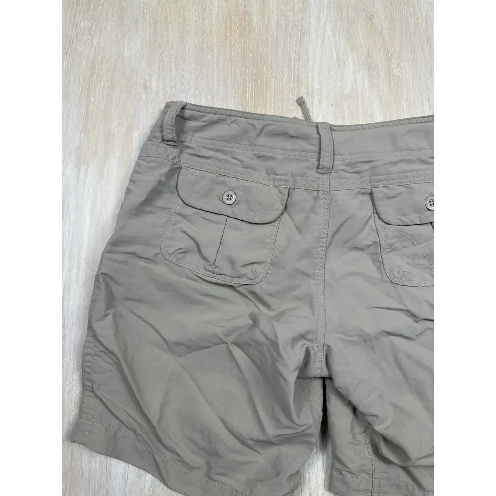 The North Face Paramount Taupe Nylon Hiking Cargo Travel Outdoor Shorts 10